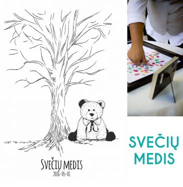 svečių medis krikštynoms partypanda