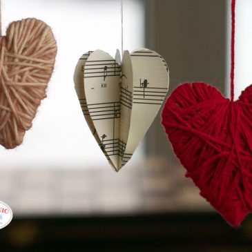 popierinės ir siūlų širdelės kūrybiniai darbeliai vaikams valentino dienai