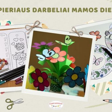 darbeliai iš popieriaus mamos dienai