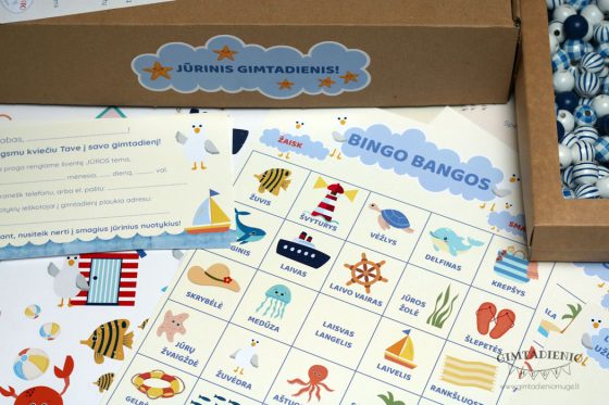 jūrinis gimtadienis – veiklos dėžutė jūros tema