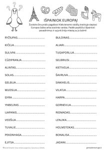 kelionė automobiliu su vaikais - geografijos žaidimas