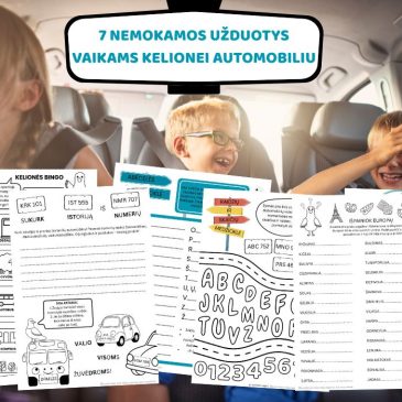kelionė automobiliu su vaikais žaidimai užduotys