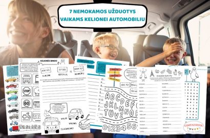 kelionė automobiliu su vaikais žaidimai užduotys