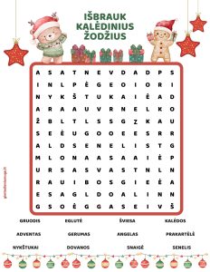 kalėdinės pdf užduotėlės vaikams