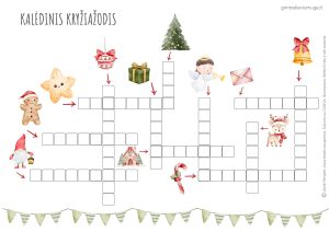 kalėdinis kryžiažodis vaikams nemokamai
