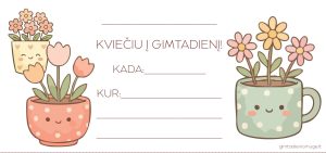 gimtadienio kvietimai paaugliams pavasaris vasara