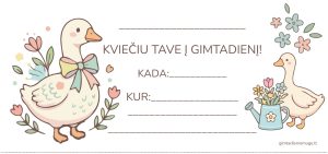 gimtadienio kvietimai pavasariui vaikams