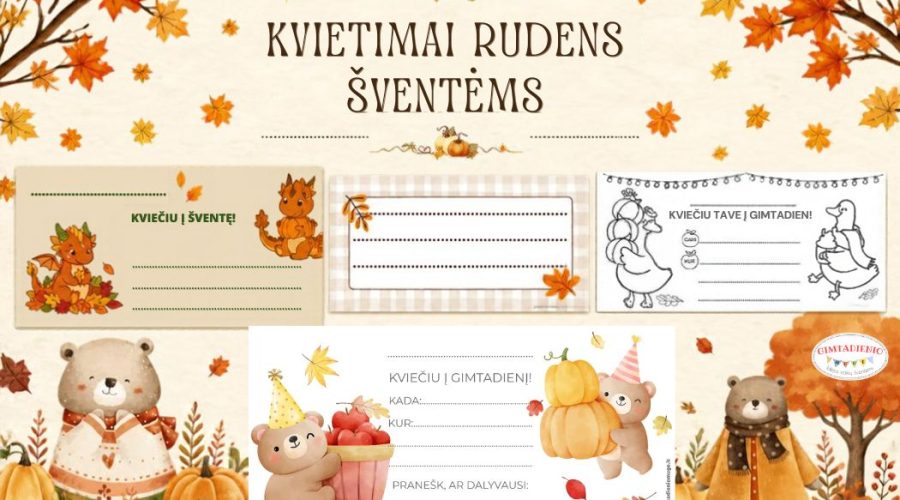 kvietimai vaikų rudens gimtadieniui